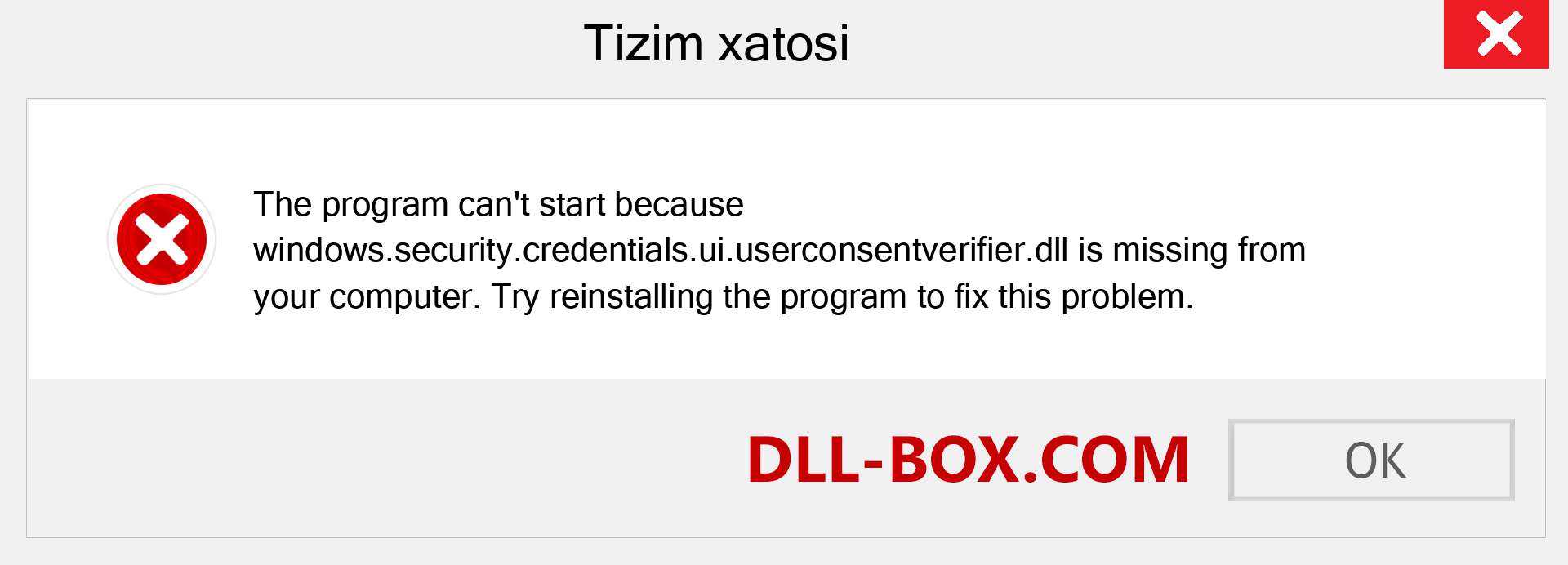 windows.security.credentials.ui.userconsentverifier.dll fayli yo'qolganmi?. Windows 7, 8, 10 uchun yuklab olish - Windowsda windows.security.credentials.ui.userconsentverifier dll etishmayotgan xatoni tuzating, rasmlar, rasmlar